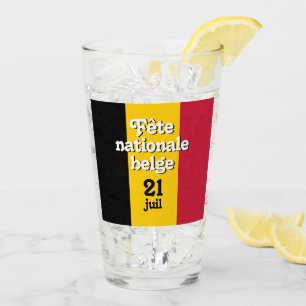 Fransk Fête nationale belge belge Flagga Glaskopp