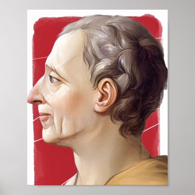 Fransk Filosopher Montesquieu illustration Poster (Framsidan)