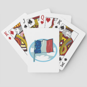 Fransk flagg Trikolore Blå Vit Röd Frankrike Casinokort