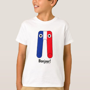 Fransk Flagga Blue White Red Bonjour! T Shirt