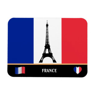 Fransk Flagga & Eiffel Torn Paris/Frankrike Magnet