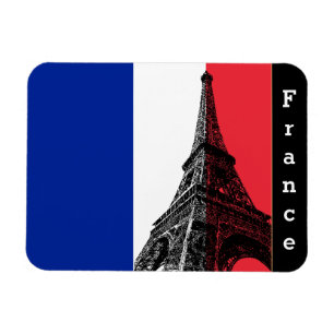 Fransk Flagga & Eiffel Torn Paris/Frankrike Magnet