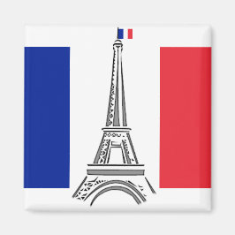 Fransk Flagga Eiffel Torn Paris Magnet