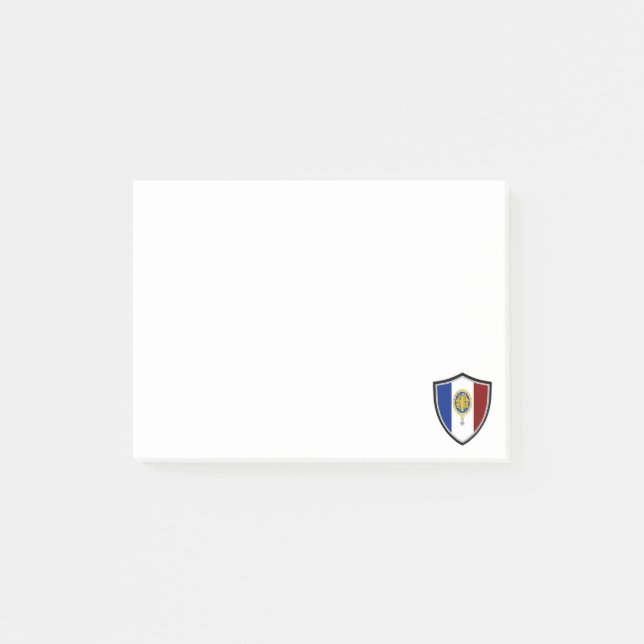 Fransk flagga-emblem-anteckningar post-it block (Framsida)