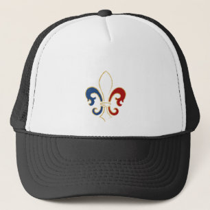 Fransk flagga Fleur de Lis med guld Keps