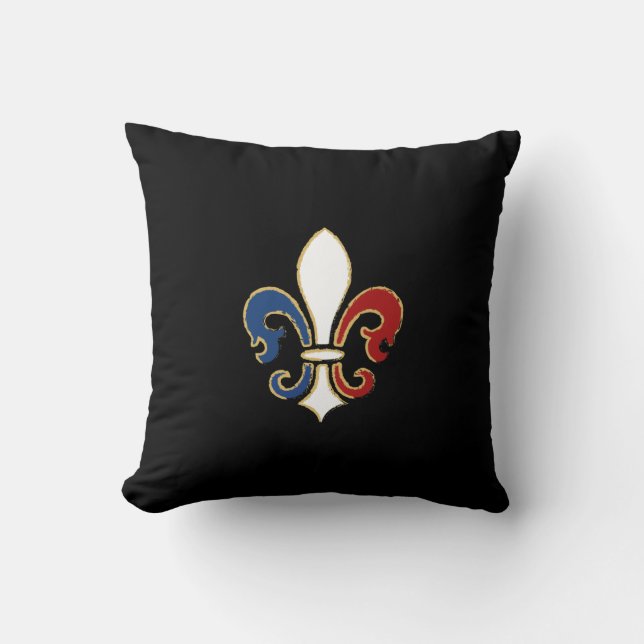 Fransk flagga Fleur de Lis med guld Kudde (Framsida)