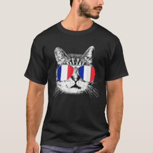 Fransk Flagga Frankrike Gift Cat Lover Pride Kvinn T Shirt