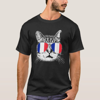 Fransk Flagga Frankrike Gift Cat Lover Pride Kvinn T Shirt