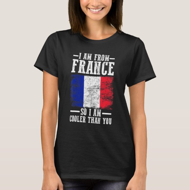 Fransk Flagga Frankrike T Shirt (Framsida)