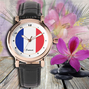Fransk Flagga & Frankrike trendig mode /design Armbandsur