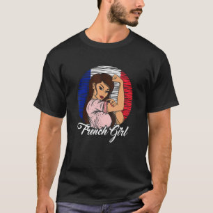 Fransk Flagga Fransk Girl T Shirt