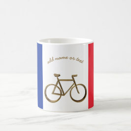 Fransk Flagga Golden Bike Cycle Cycling Cyclist Kaffemugg