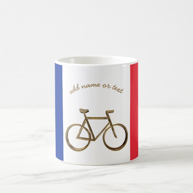 Fransk Flagga Golden Bike Cycle Cycling Cyclist Kaffemugg (Center)