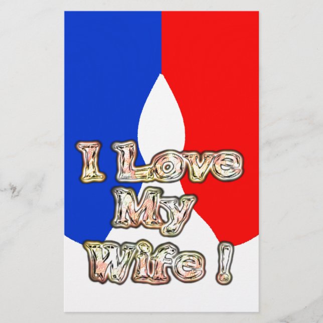 Fransk Flagga Hakuna Matata I kärlek My Wife image Brevpapper (Framsida)