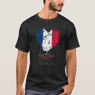 Fransk Flagga Heart Idea För barn & Frankrike Flag T Shirt