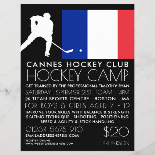 Fransk Flagga, Hockey Player, Camp Advertising Fly Reklamblad