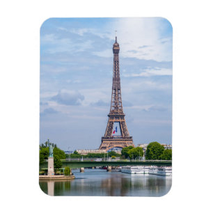 Fransk flagga i mitten av Eiffel Torn Magnet