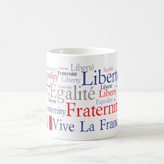 Fransk flagga - Liberté, Égalité, Fraternité Kaffemugg (Center)