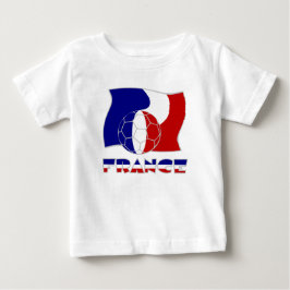 Fransk Flagga med fotbolls-buss Tee Shirt