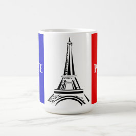 Fransk Flagga och Eiffel Torn Design Kaffemugg