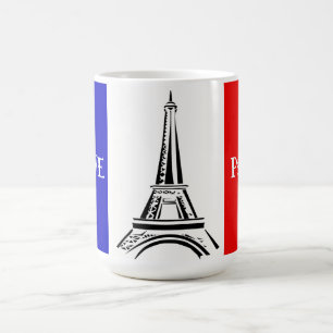 Fransk Flagga och Eiffel Torn Design Kaffemugg
