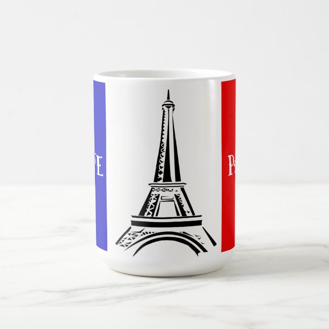 Fransk Flagga och Eiffel Torn Design Kaffemugg (Center)