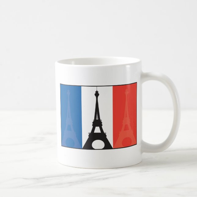 Fransk flagga och Eiffel torn Kaffemugg (Höger)