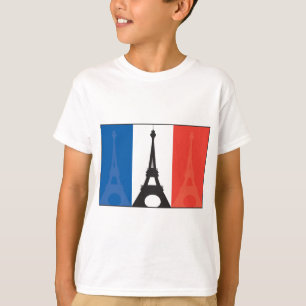Fransk flagga och Eiffel torn T-shirt