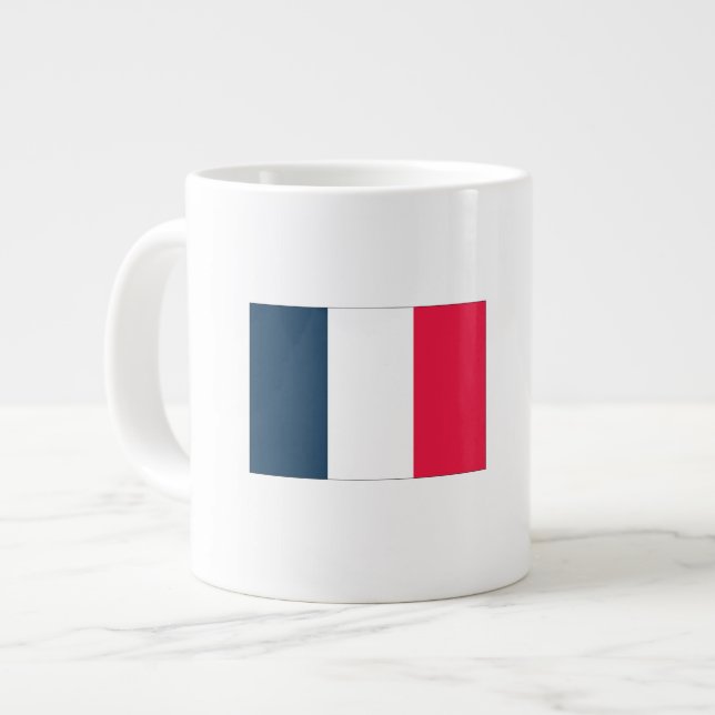 Fransk flagga och nationalsång Kaffe / Te-mugg Jumbo Mugg (Framsida vänster)