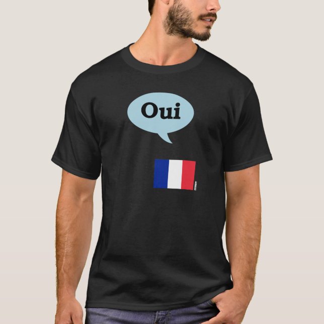 Fransk flagga Oui T Shirt (Framsida)
