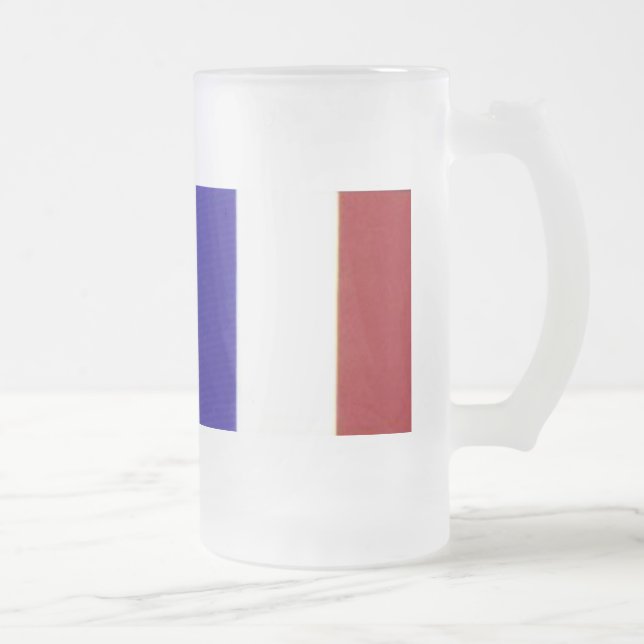 Fransk flaggamugg frostat ölglas (Höger)