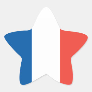 Fransk flaggsticker stjärnformat klistermärke