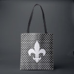Fransk Fleur de Lis Black and White Mönster Busine Tygkasse<br><div class="desc">Denna loppur de lis mönster tillför lite Fransk stil och luft. Utformningen finns i ett sofistikerat parisiskt palats eller i ett New Orleans Mardi Gras firande. Den svarta och vita färg-palatet i kombination med vintagen fleur de lis är elegant Parisisk chic eller en coola Louisiana-vibe. Visste du att loppur-de-lis faktiskt...</div>