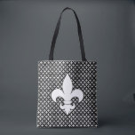 Fransk Fleur de Lis Black and White Mönster Busine Tygkasse<br><div class="desc">Denna loppur de lis mönster tillför lite Fransk stil och luft. Utformningen finns i ett sofistikerat parisiskt palats eller i ett New Orleans Mardi Gras firande. Den svarta och vita färg-palatet i kombination med vintagen fleur de lis är elegant Parisisk chic eller en coola Louisiana-vibe. Visste du att loppur-de-lis faktiskt...</div>