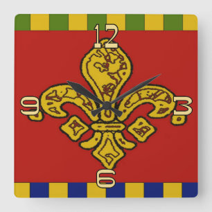Fransk Fleur De Lis Fyrkantig Klocka