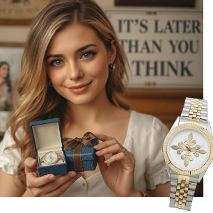 Fransk Fleur de Lis Guld Vintage Paris Classy Armbandsur