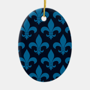 Fransk Fleur de lis Mönster Classic Julgransprydnad Keramik