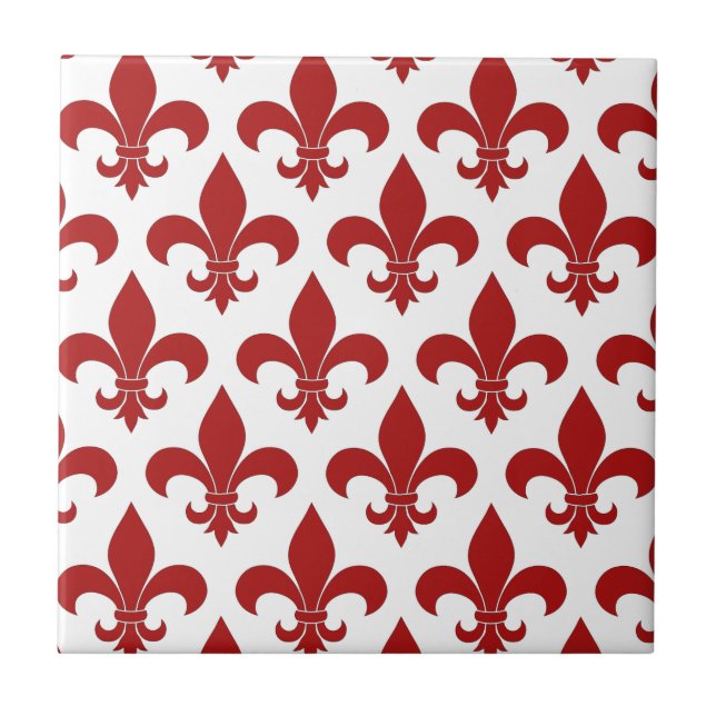 Fransk Fleur de lis Mönster Classic Kakelplatta (Framsidan)
