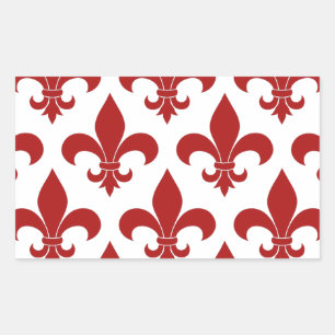 Fransk Fleur de lis Mönster Classic Rektangulärt Klistermärke