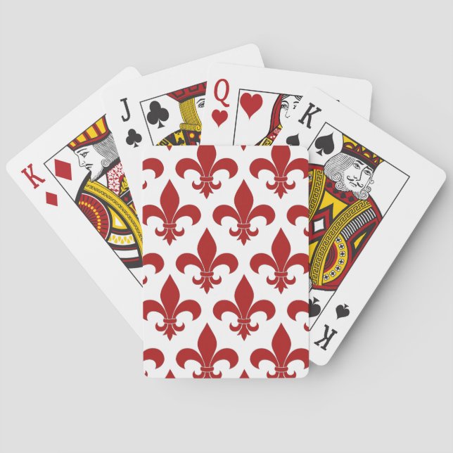 Fransk Fleur de lis Mönster Classic Spelkort (Baksidan)