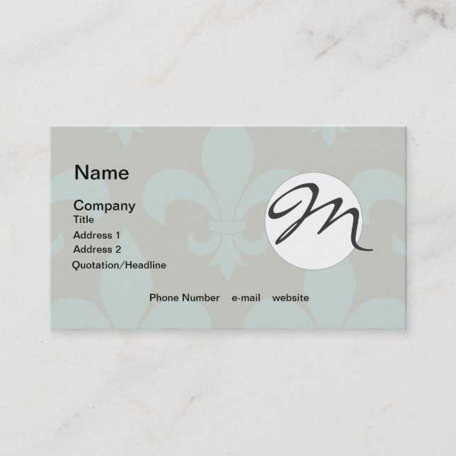 Fransk Fleur de lis Mönster Classic Visitkort (Framsida)