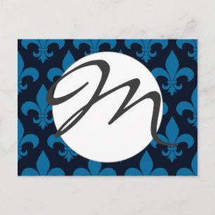 Fransk Fleur de lis Mönster Classic Vykort