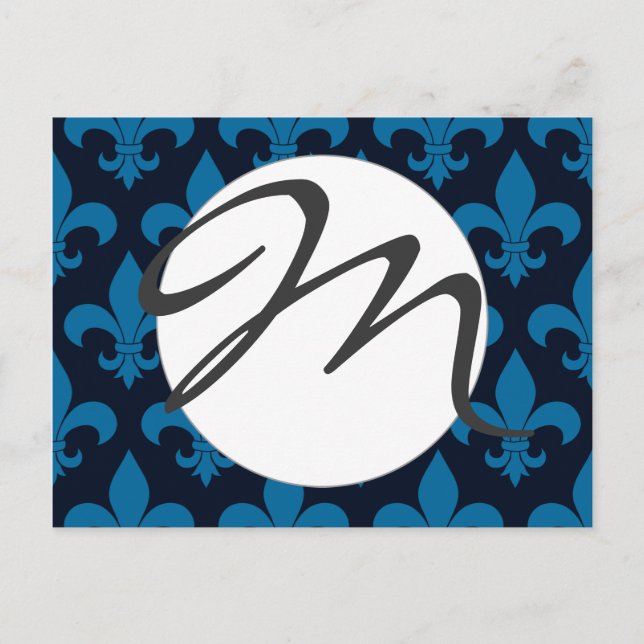 Fransk Fleur de lis Mönster Classic Vykort (Framsida)