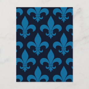 Fransk Fleur de lis Mönster Klassisk Vykort