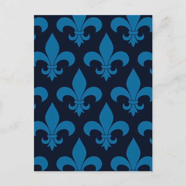 Fransk Fleur de lis Mönster Klassisk Vykort (Framsida)