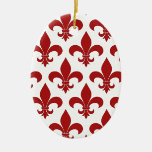 Fransk fleur de lis mönster Parisian Julgransprydnad Keramik