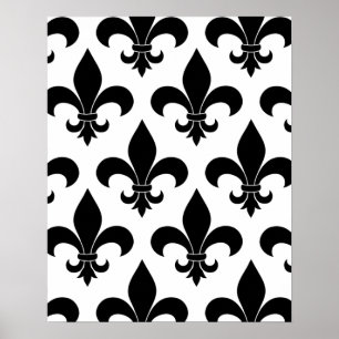 Fransk fleur de lis mönster Parisian Poster