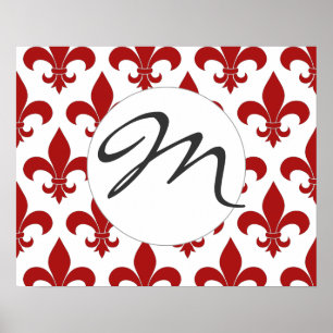 Fransk fleur de lis mönster Parisian Poster