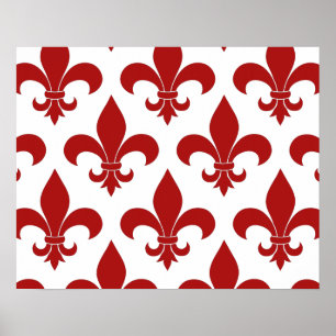 Fransk fleur de lis mönster Parisian Poster