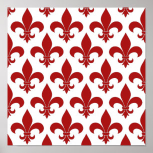Fransk fleur de lis mönster Parisian Poster